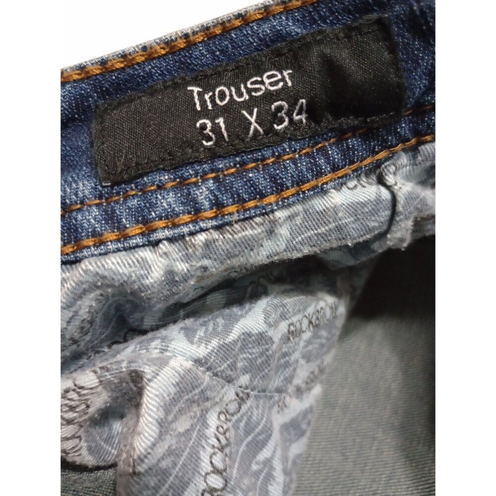 Rock & Roll Cowgirl Jeans Womens 31x34 Trouser Flare Dark Wash - Picture 12 of 16